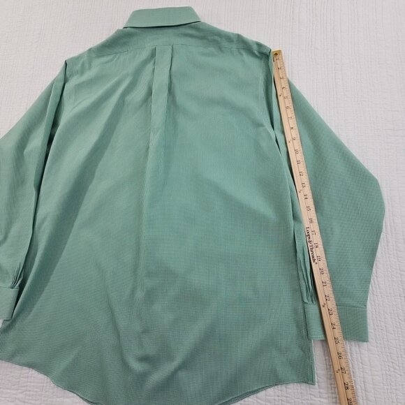 Brooks Brothers Shirt Size 17 1/2 x 34/35 Green Check Spread Collar EUC Non-Iron - Picture 11 of 15